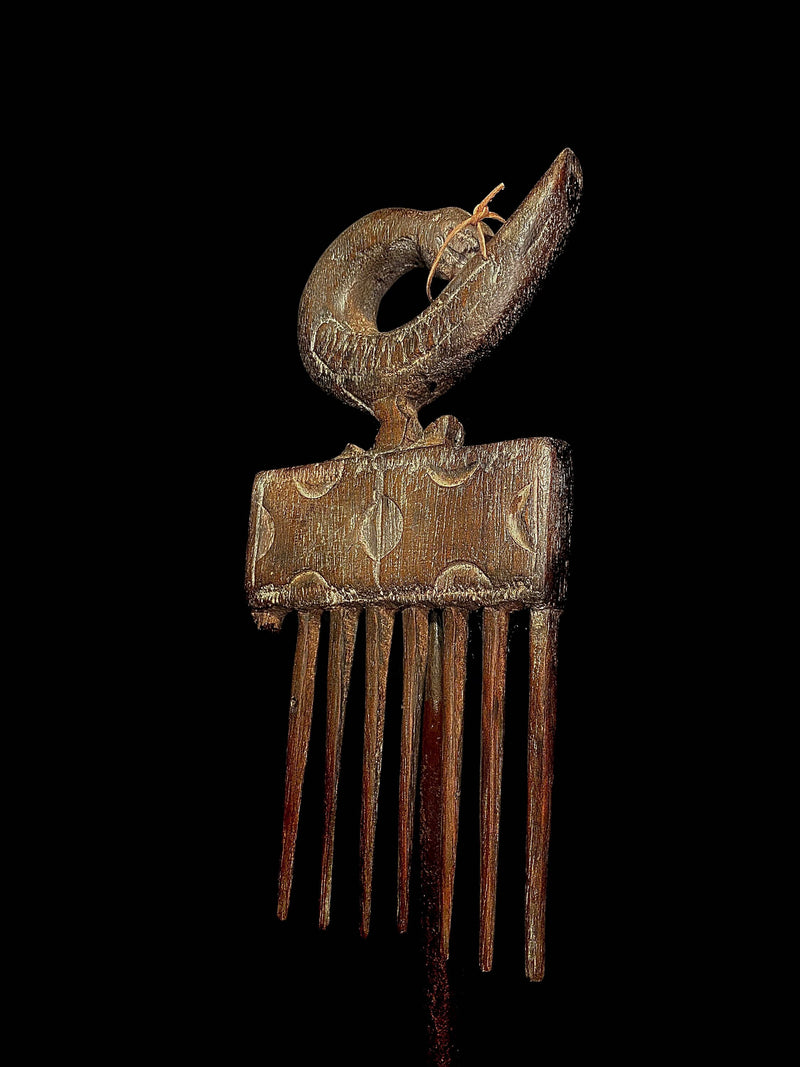 african sculpture African Tribal Art Wooden Carved statue tribal wood Old Wooden Comb-5020