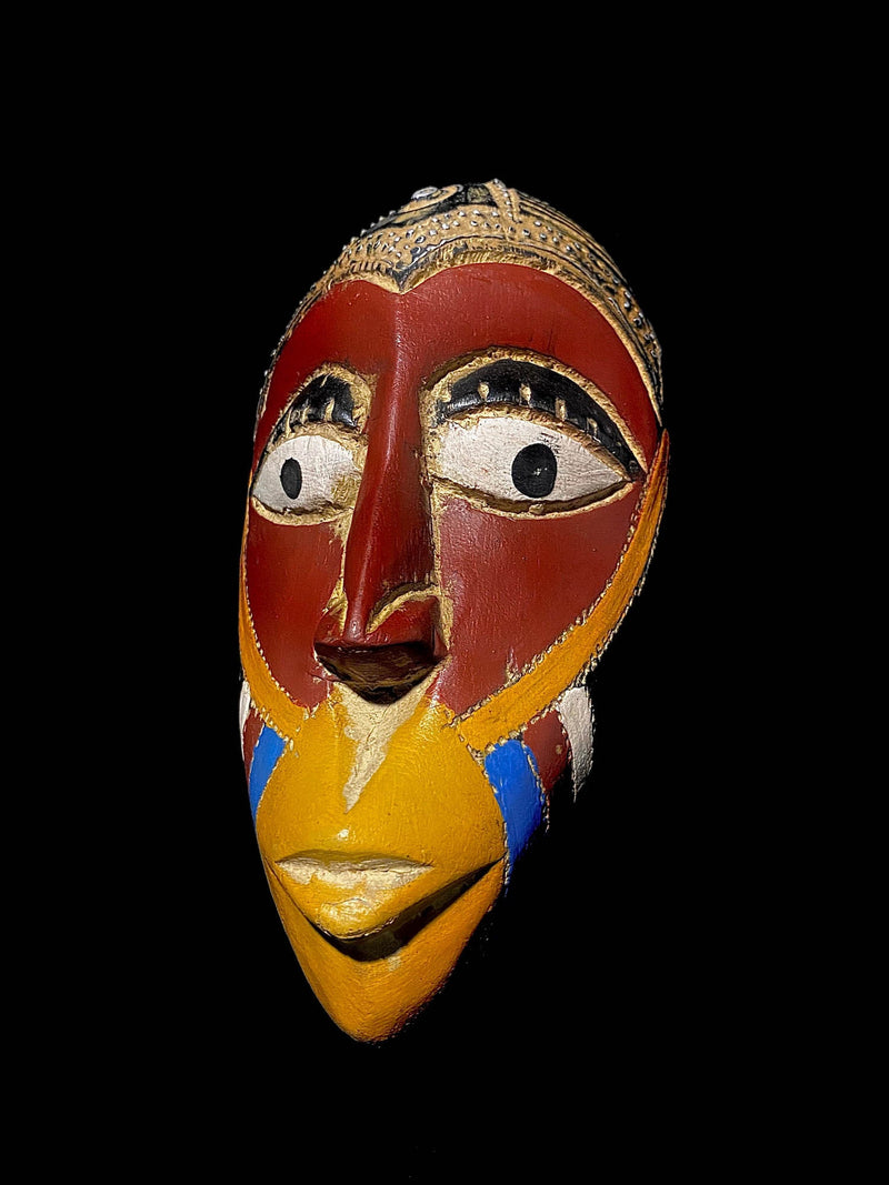 African antique African masks antiques tribal Face vintage Wood Okpesu Umuruma-5068