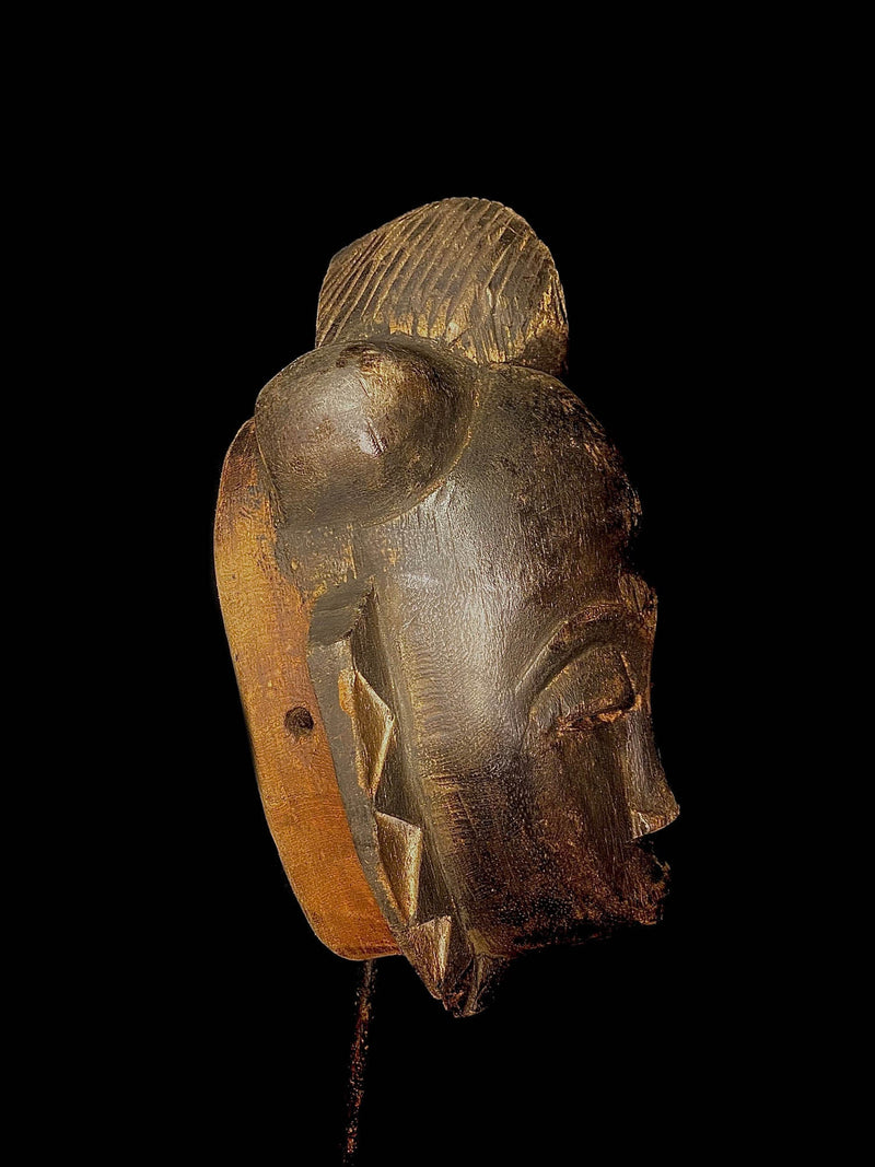 african mask Baule Yaure African mask antiques tribal Face vintage Wood Carved Hanging 5266