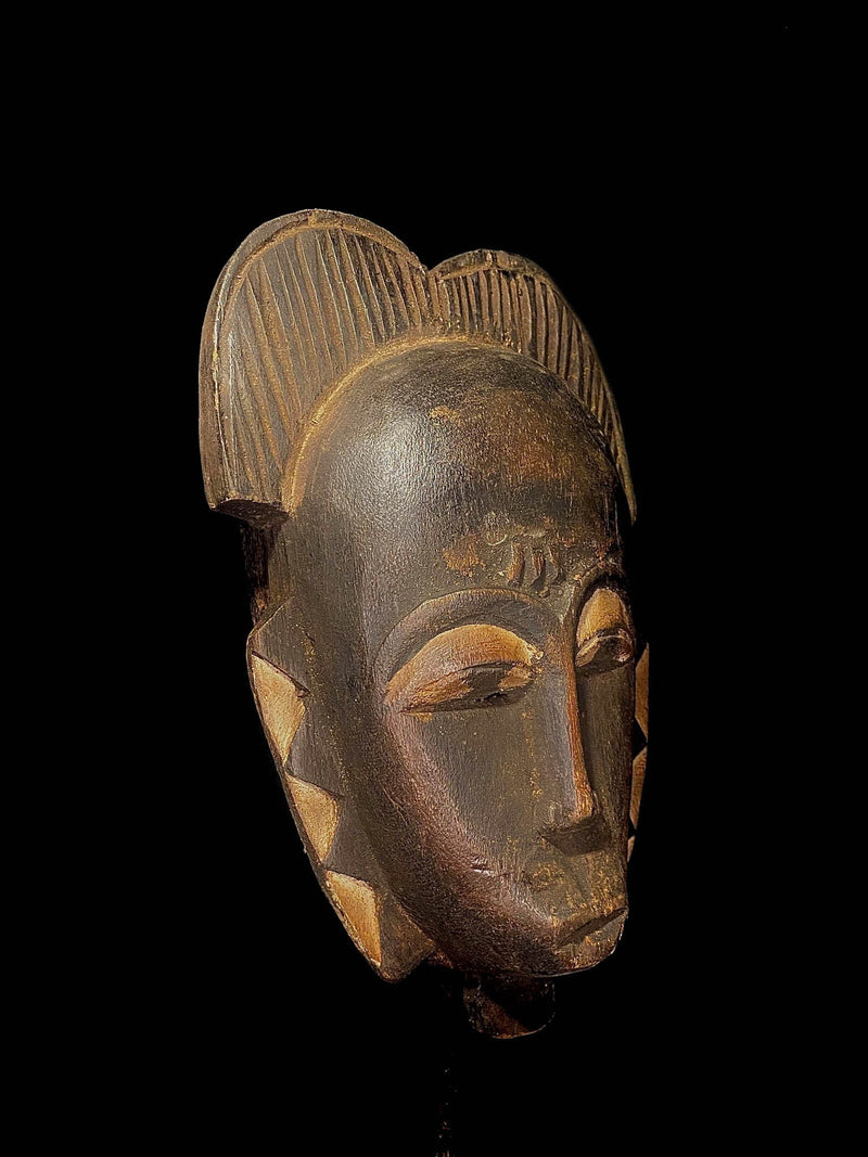 African masks antiques tribal Face vintage carved wood Hanging guro masks -5304