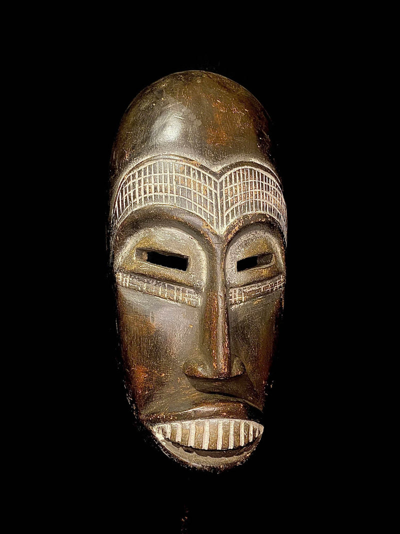 African mask antiques tribal Face vintage Wood Carved Songye Kifwebe Mask-5301
