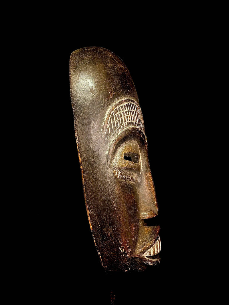 African mask antiques tribal Face vintage Wood Carved Songye Kifwebe Mask-5301