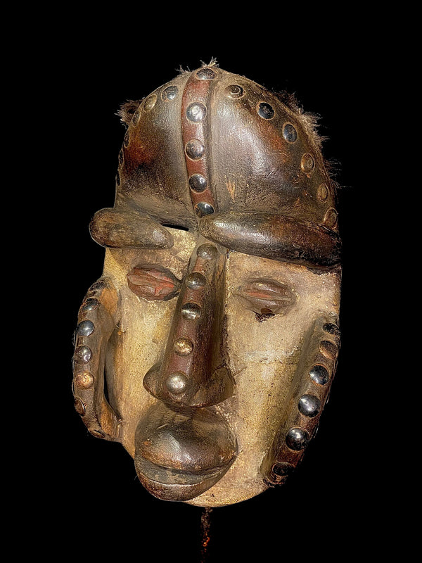African Hand mask Face African Tribal Face Hand CARVD African Dan mask- 5972