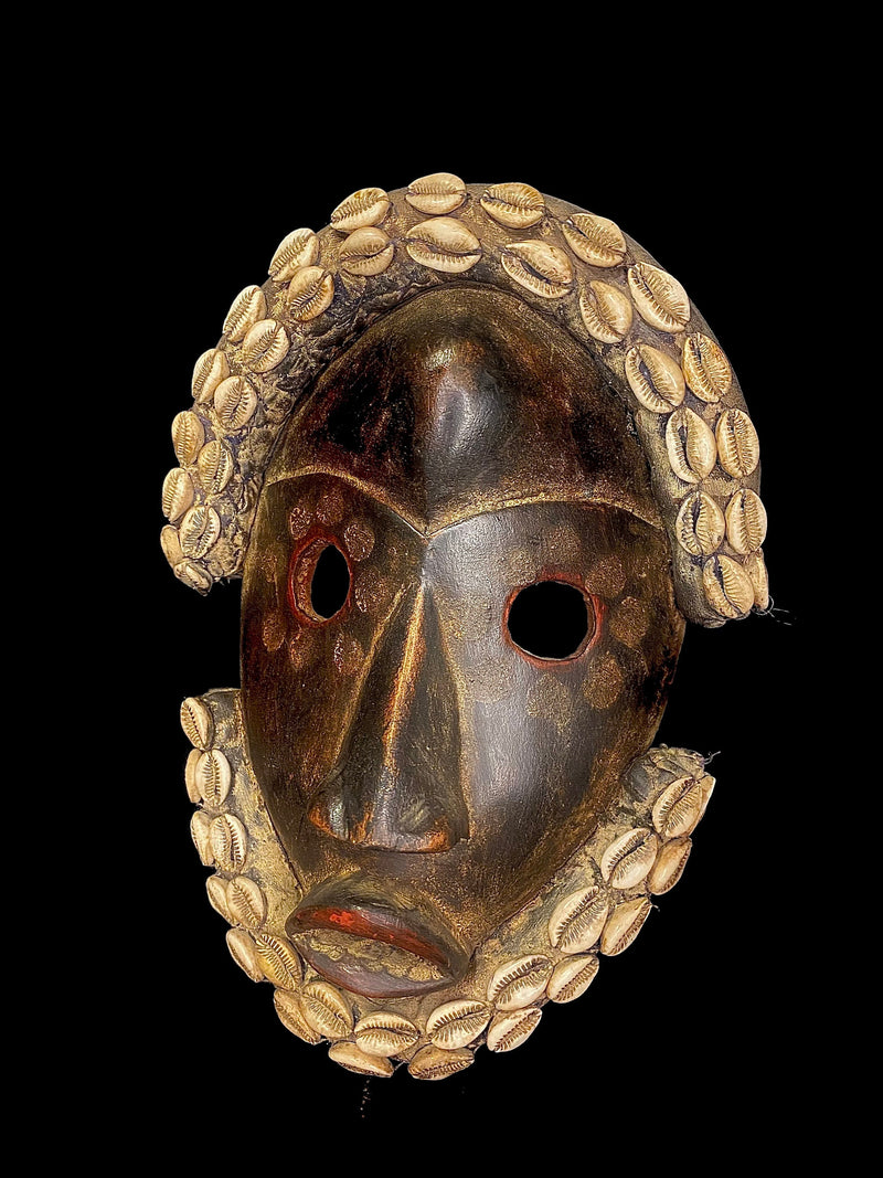 African mask African Face Mask Hand Carved old & tribal Wooden decor African DAN Face-6056