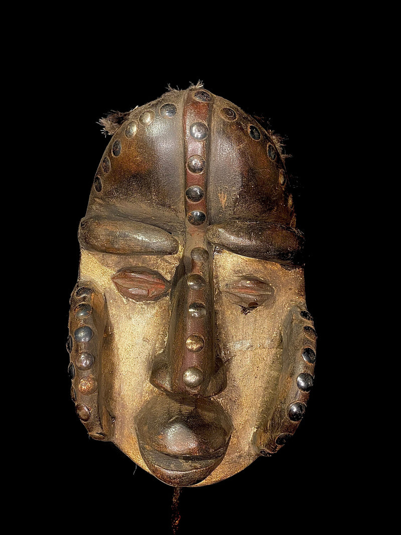 African Hand mask Face African Tribal Face Hand CARVD African Dan mask- 5972