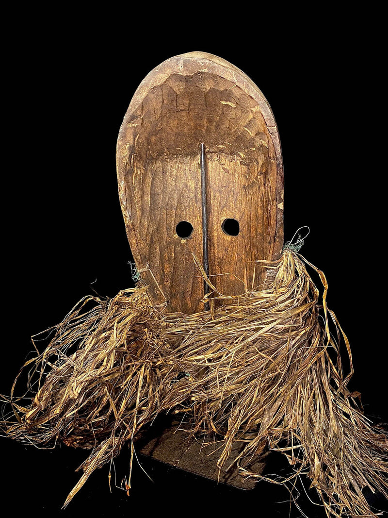 African mask Lega mask carved wood tribal mask african Carved wooden art mask -6072