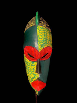 African mask African Tribal Mask Wood Hand Carved Vintage Wall Hanging ghana -6231