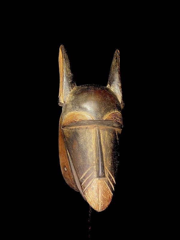 African Mask Antique Tribal Mask Vintage Carved wood African Guro mask--6320