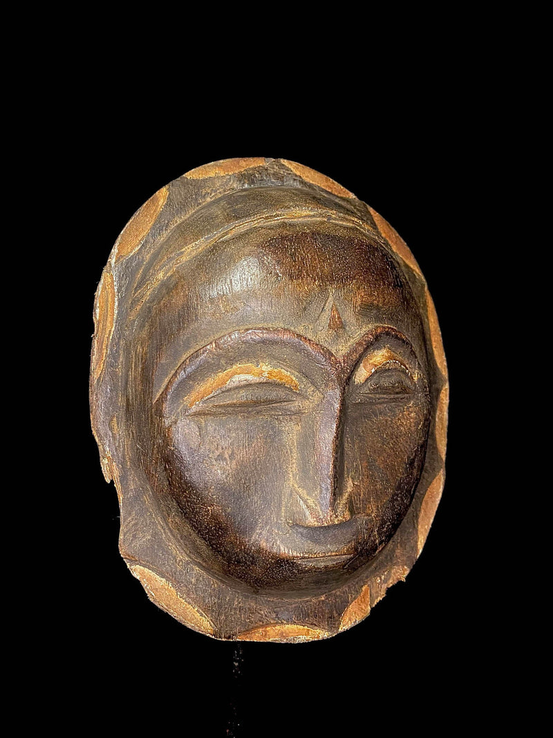 African mask Tribal African Sun Mask Sculpture Mid Century Vintage Mcm Baule masks for wall -6480