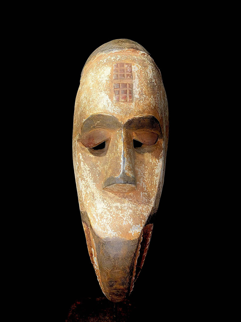 African Tribal Face Mask Wood Hand Carved Mask Igbo Ibo Peoples Nigeria-6526