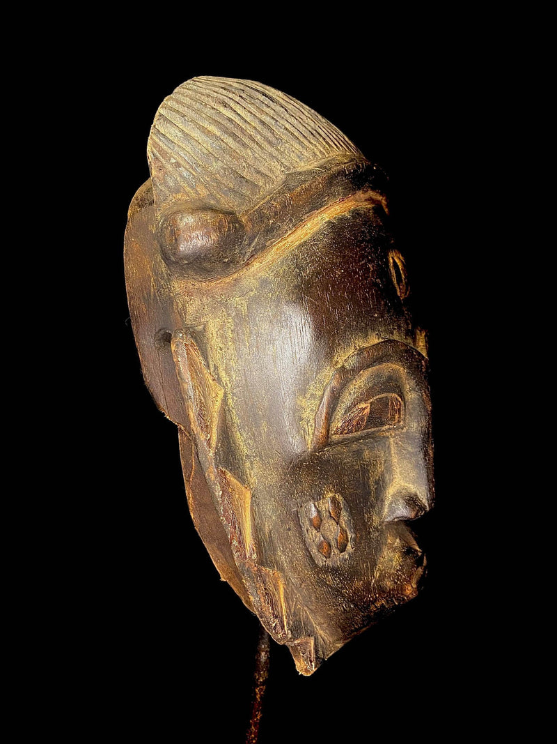 African mask Zaouli Guro African Mask Antiques Tribal Face Vintage Wood Carved Hanging-6448