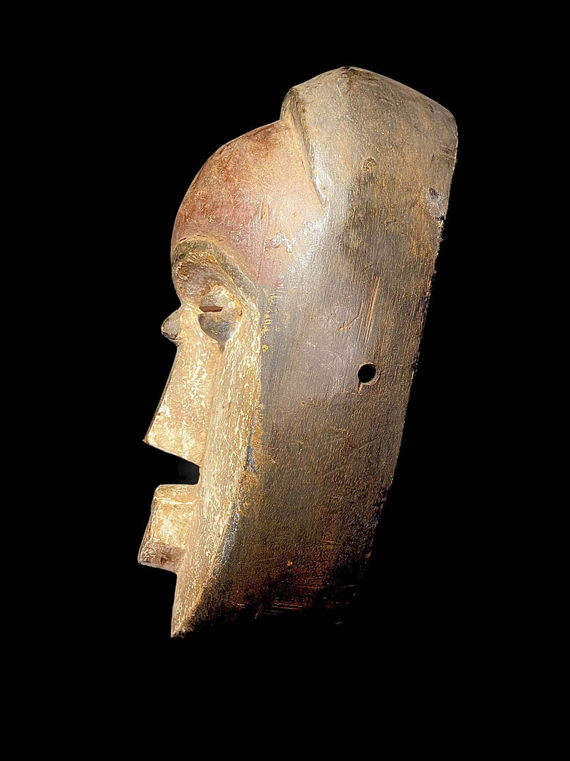 African Mask African Lega Idumu Tribal Face Mask Wood Hand Carved Wall Hanging Art-6538