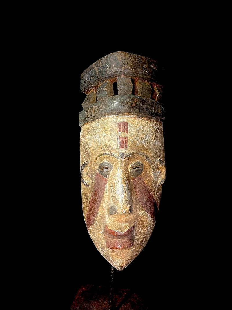 African Tribal Mask Nigerian Igbo Wood Carved Maiden Spirit Igbo masks for wall-6529