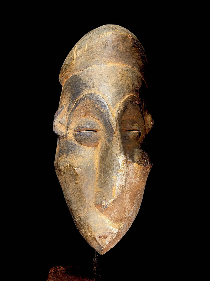 African Tribal Mask Tribal Face Wood Hand Carved Female Mask Mmwo Igbo-6533
