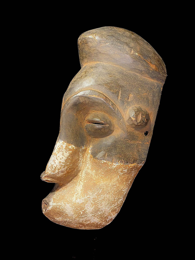 African Tribal Mask Tribal Face Wood Hand Carved Female Mask Mmwo Igbo-6533