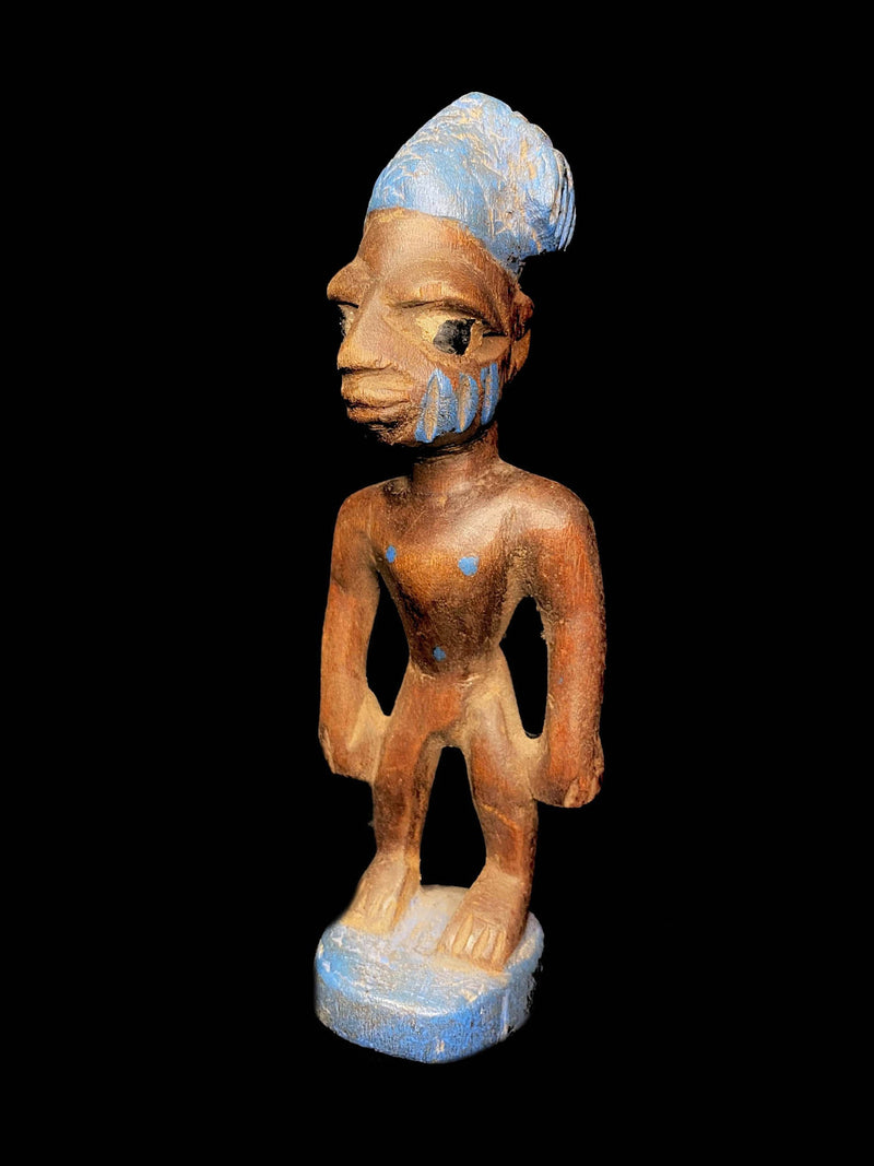 african statue wooden Tribal Art Wooden Carved statue tribal wood Yoruba wooden carving-6539