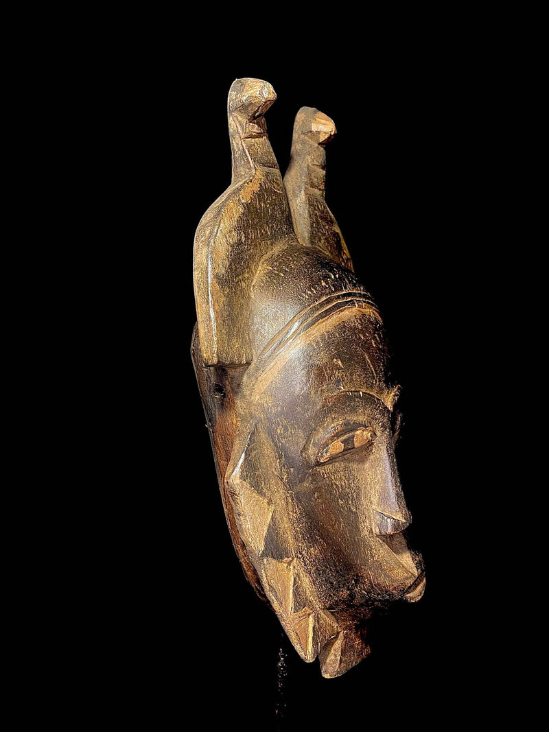 African Masks Carved Wood Tribal Guru Mask Of The African Handmade-6398