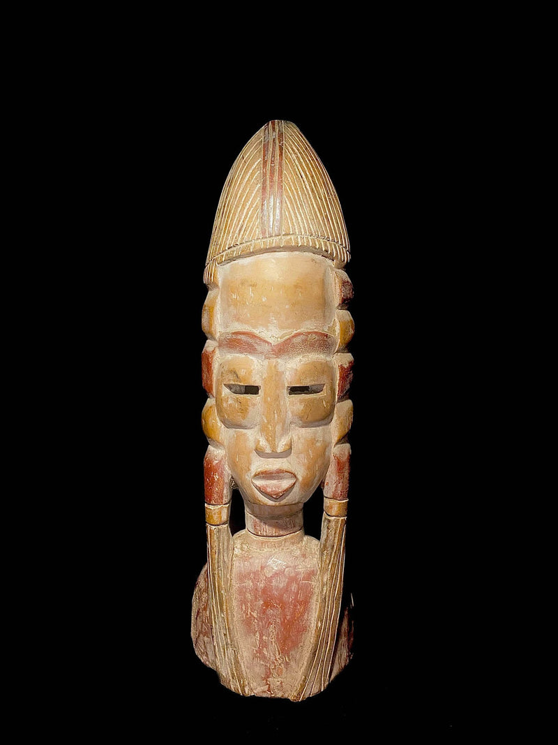African mask African Tribal Home Décor Art Wooden Carved statue tribal wood Mbete figure-6264
