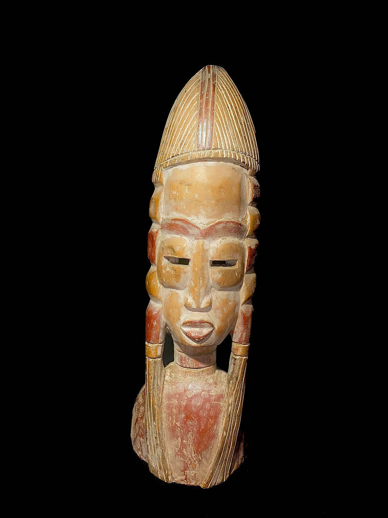 African mask African Tribal Home Décor Art Wooden Carved statue tribal wood Mbete figure-6264