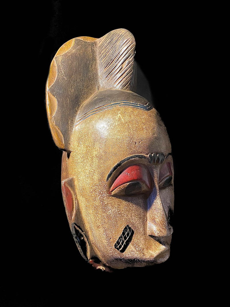 African masks Mask Hand Carved Vintage Wall Hanging Guru Mask Cote D'ivoire African Art -6669