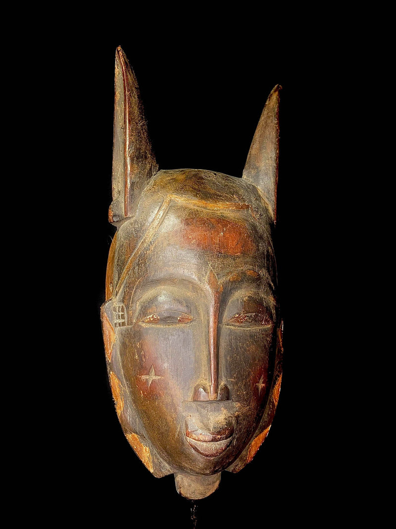 African mask African Antique mask hand carved wooden wall décor tribe art guru people 6493