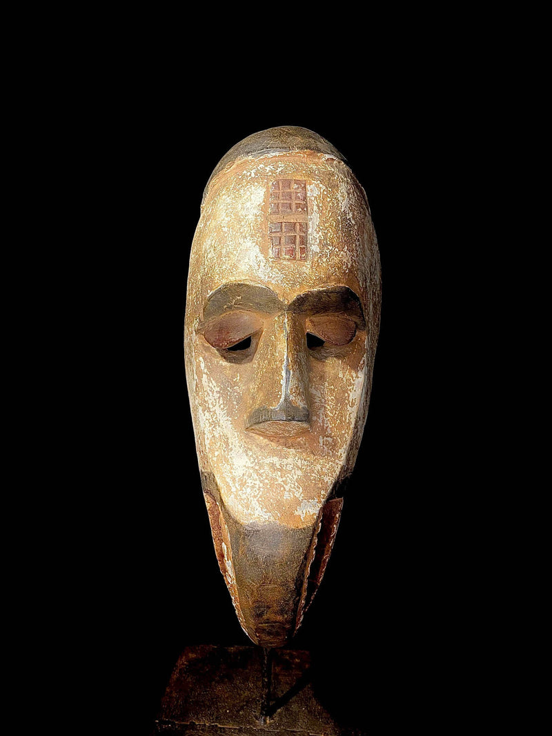 African Tribal Face Mask Wood Hand Carved Mask Igbo Ibo Peoples Nigeria-6526