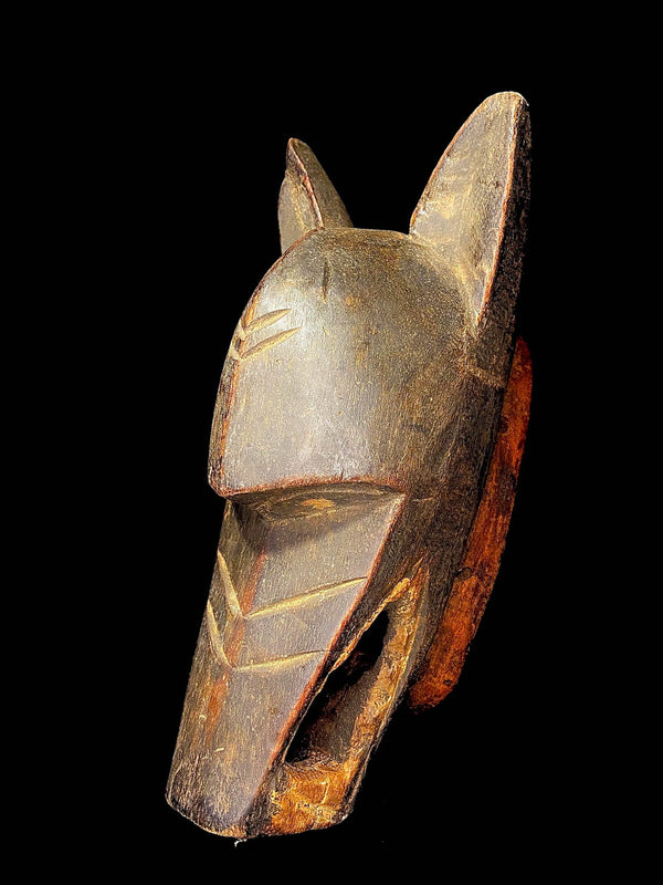 African mask African Antique mask hand carved wooden wall decor Bambara guro mask-6418