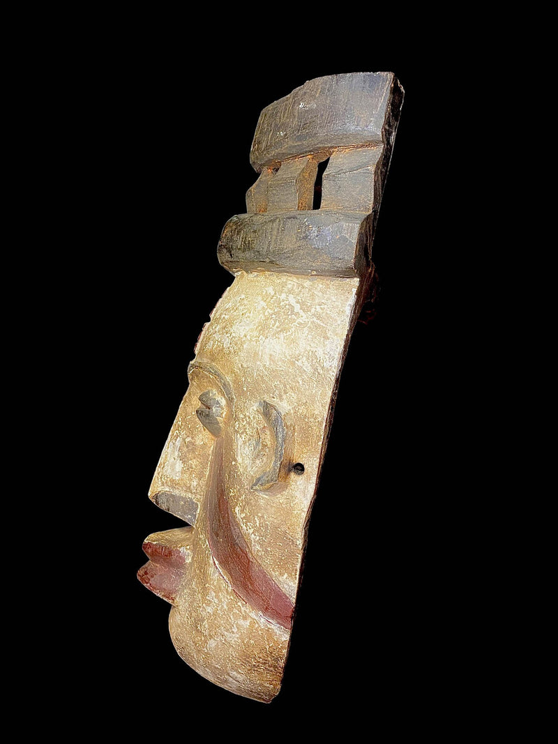 African Tribal Mask Nigerian Igbo Wood Carved Maiden Spirit Igbo masks for wall-6529