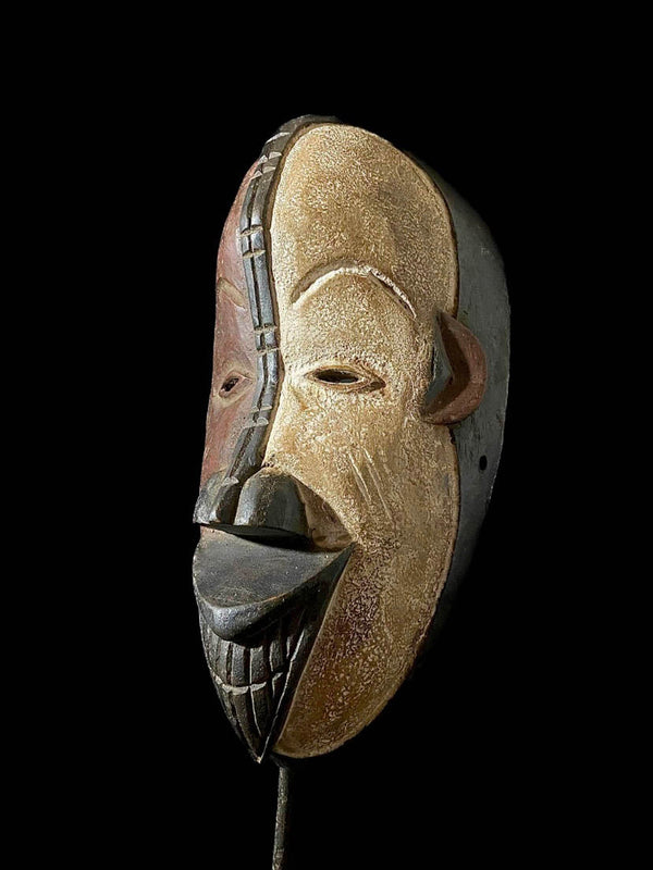 African Mask Face Tribal Wood Hand Carved Female mask mmwo Igbo-6728