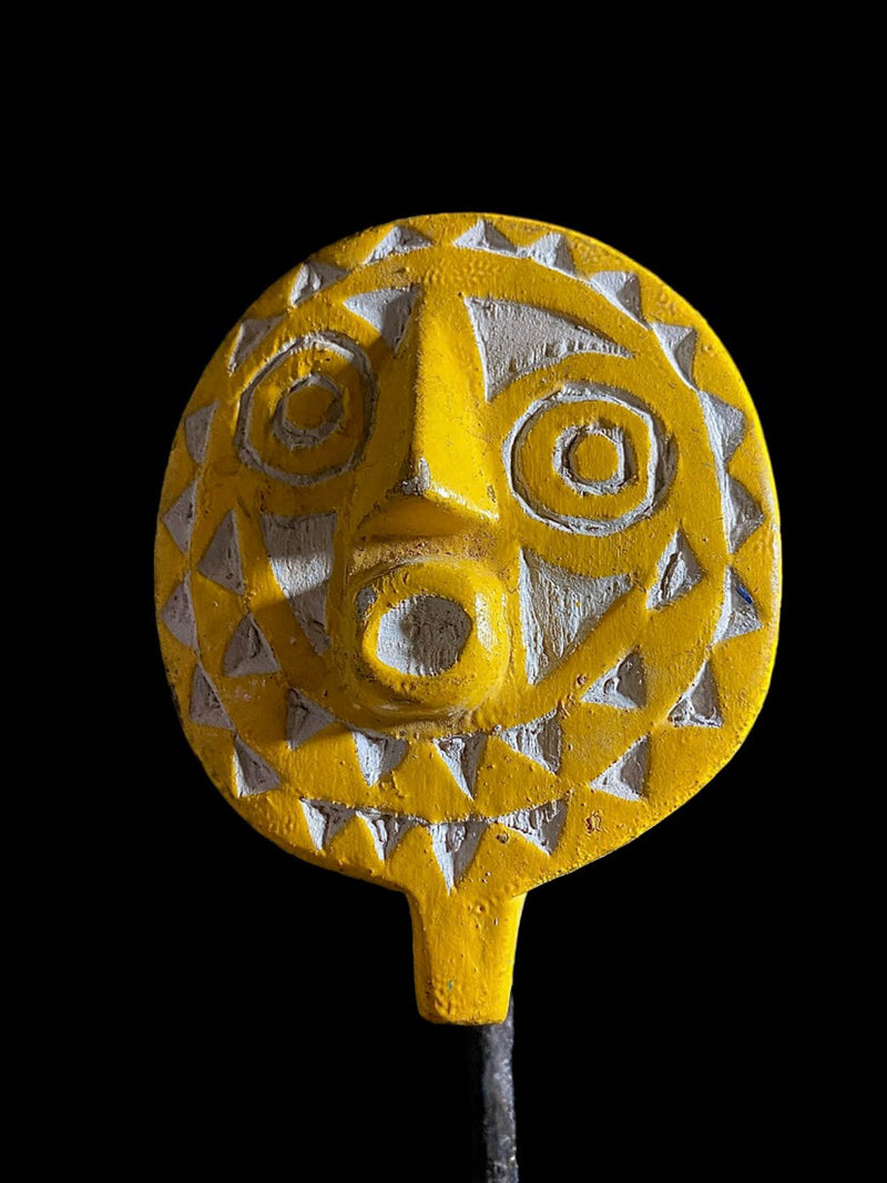African Tribal Sun Mask Wall Hanging Vintage Art Home Décor - Rich Cultural History from Burkina Faso for Unique Interiors-6970