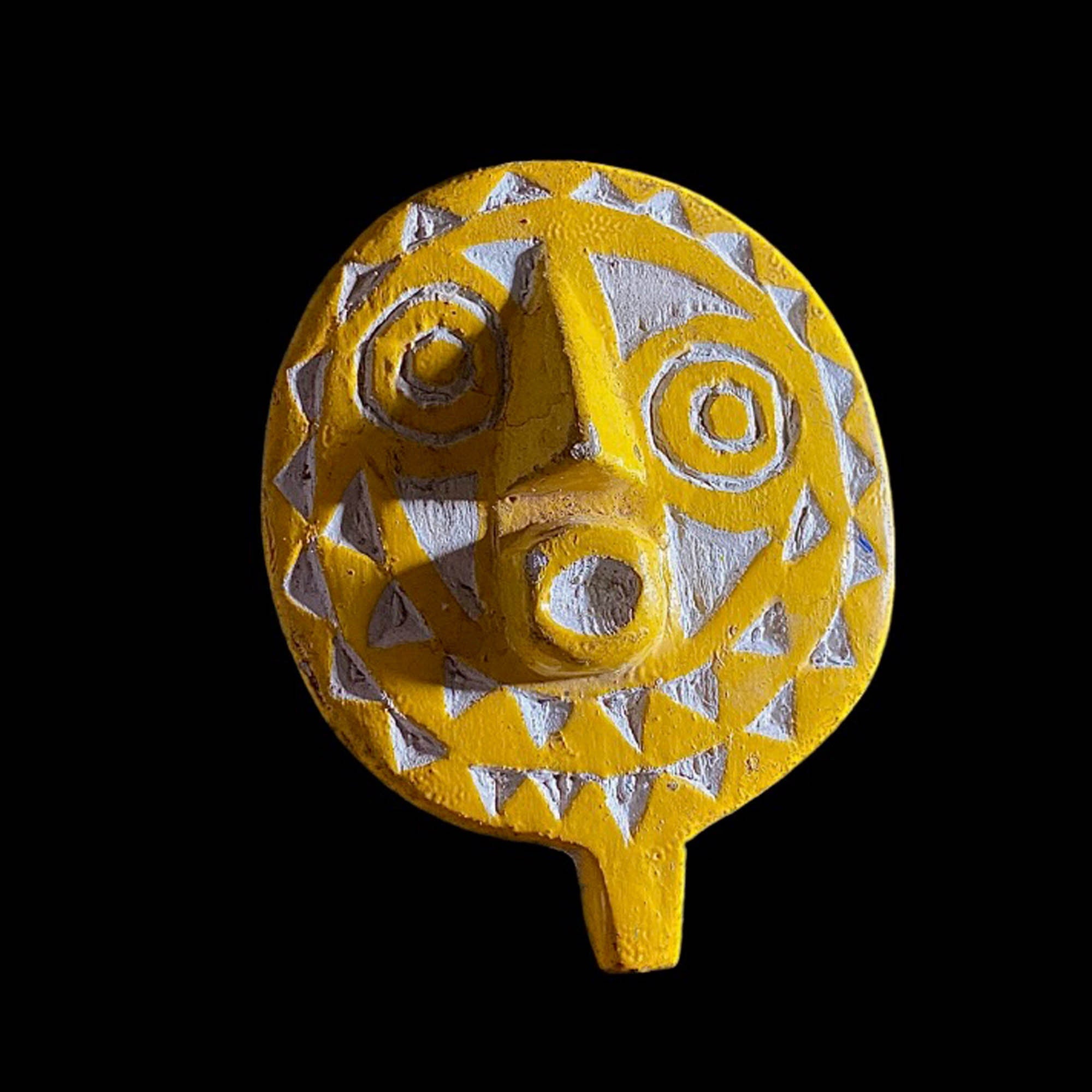 African Tribal Sun Mask Wall Hanging Vintage Art Home Décor - Rich Cultural History from Burkina Faso for Unique Interiors-6970