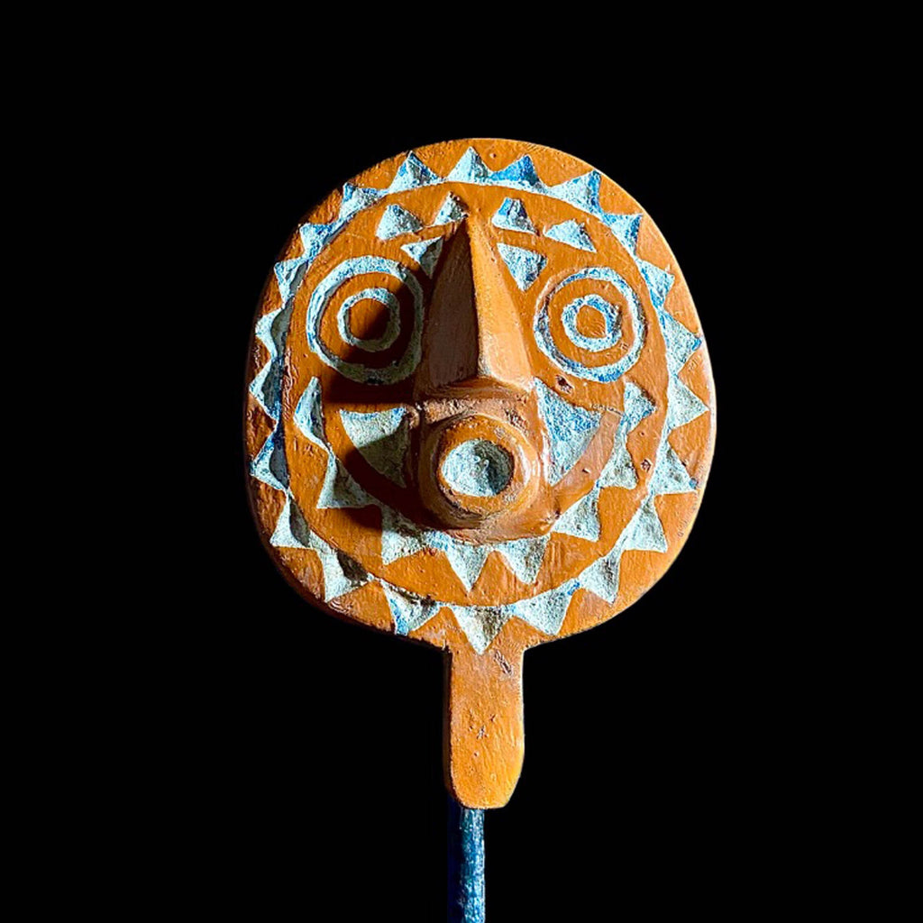 Hand Carved Bwa Wooden Sun Mask - Traditional Tribal Home Decor-6983