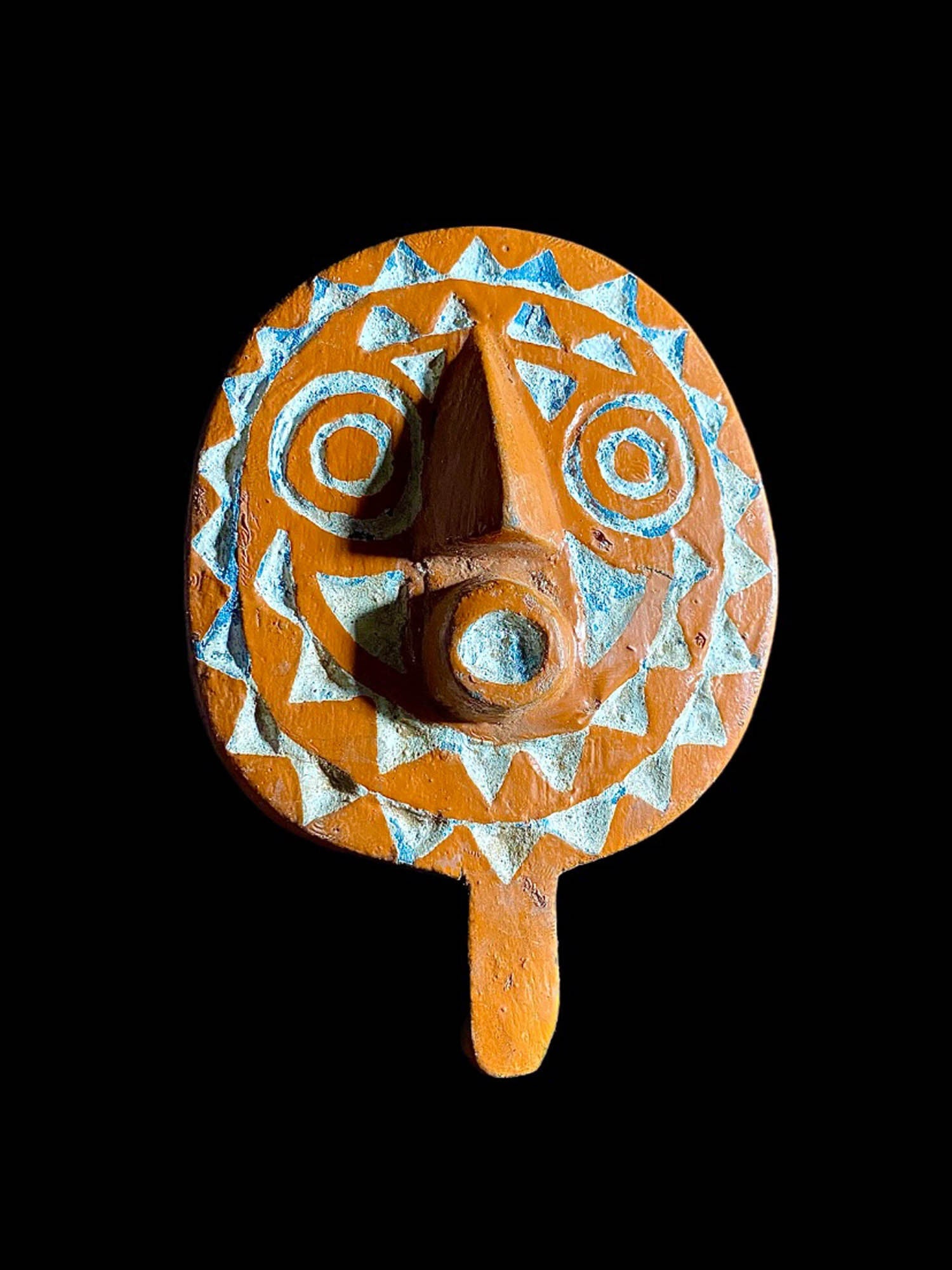 Hand Carved Bwa Wooden Sun Mask - Traditional Tribal Home Decor-6983