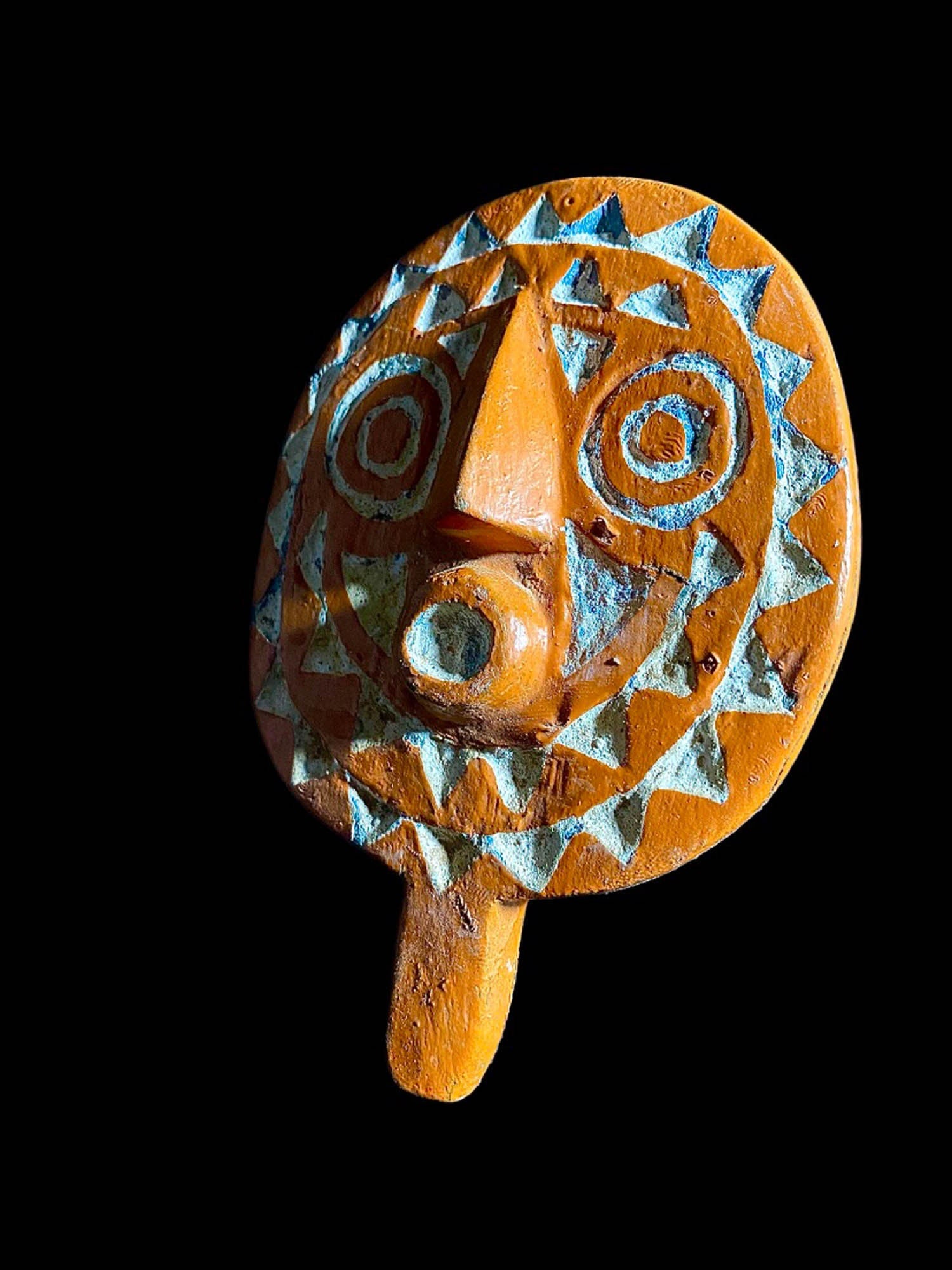 Hand Carved Bwa Wooden Sun Mask - Traditional Tribal Home Decor-6983