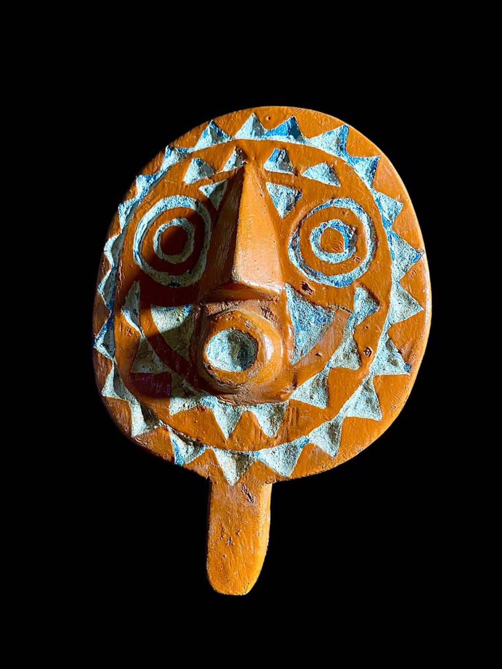 Hand Carved Bwa Wooden Sun Mask - Traditional Tribal Home Decor-6983