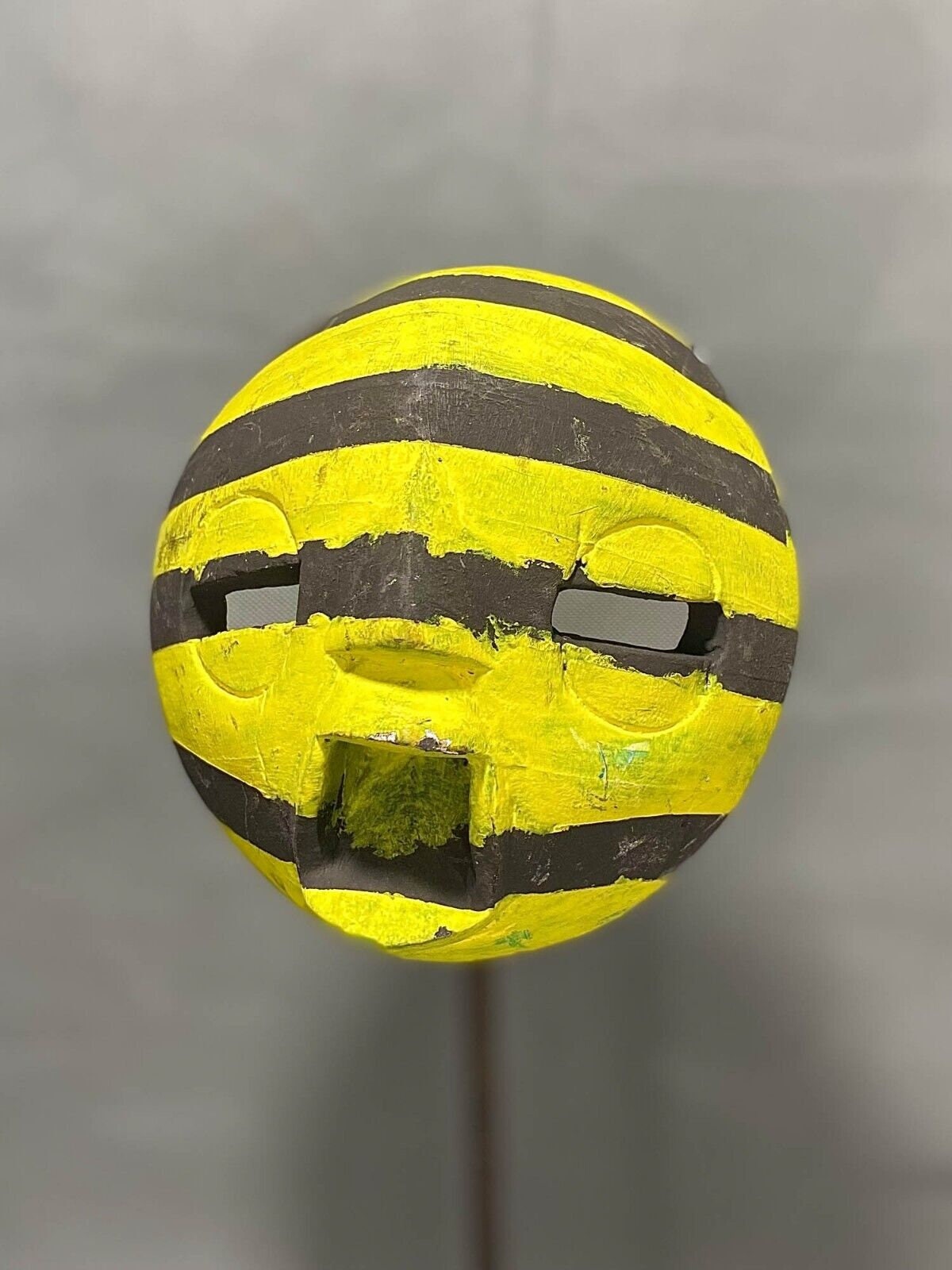 african mask Décor education African mask Sese Hand Carved Akan Tribal Mask Yellow mask-528