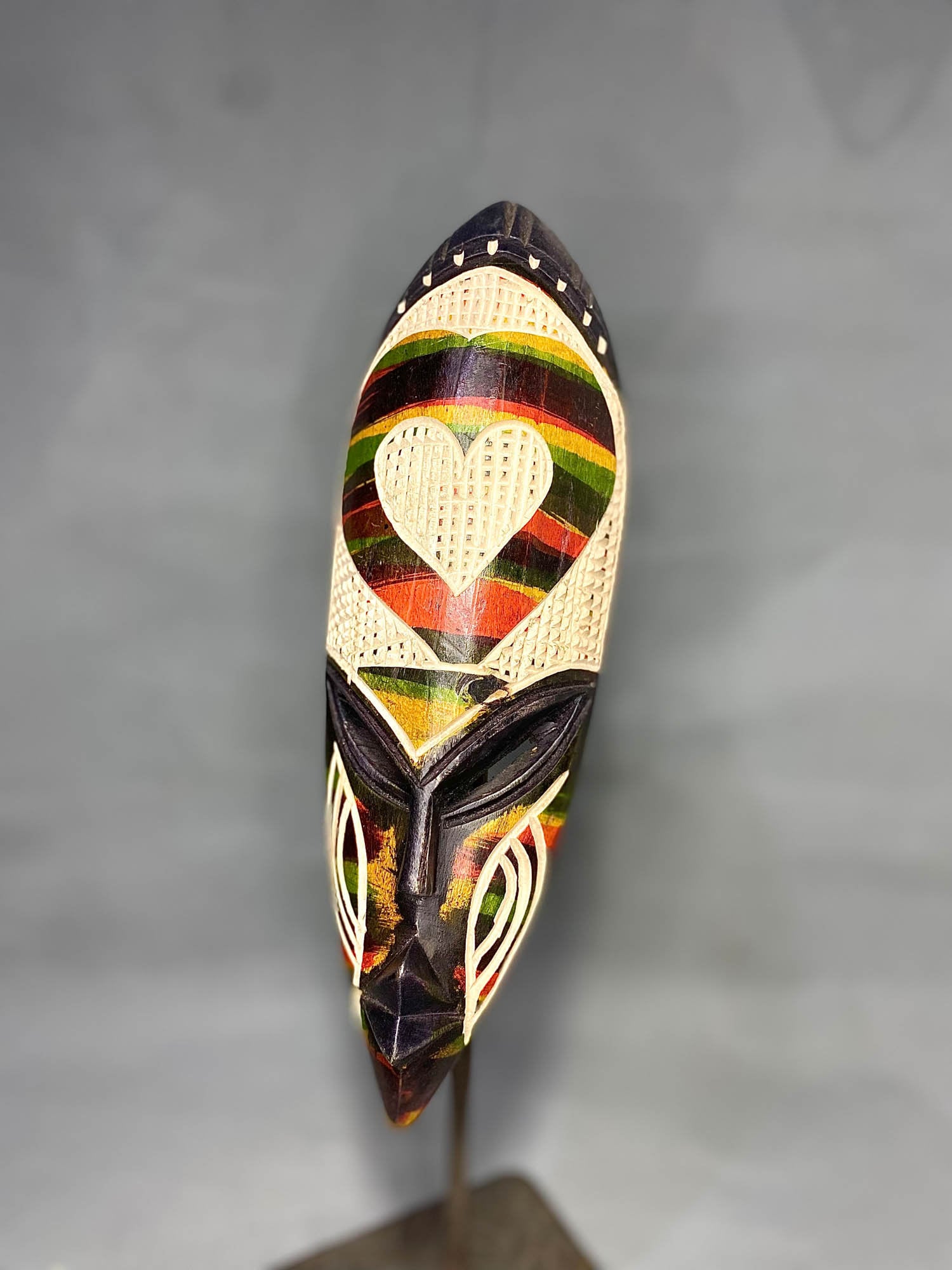 African mask Traditional vintage art tribal Wood Décor Mask Ghanaian Happiness- 543