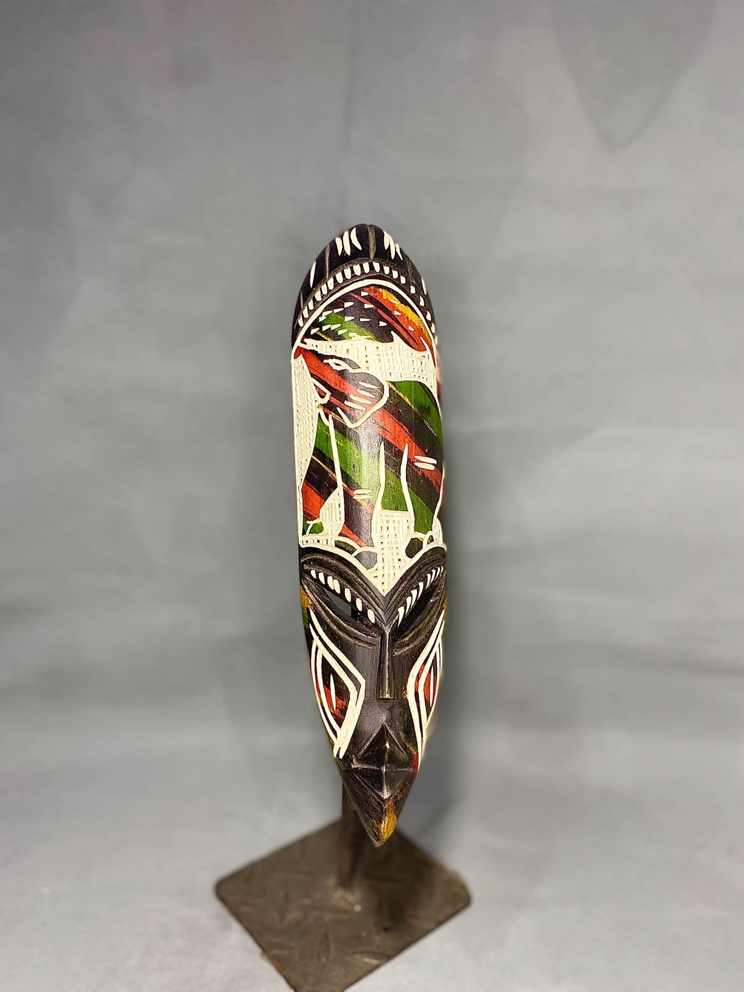 african mask Traditional vintage education Mask Wood Décor Elephant motif from Ghana-539
