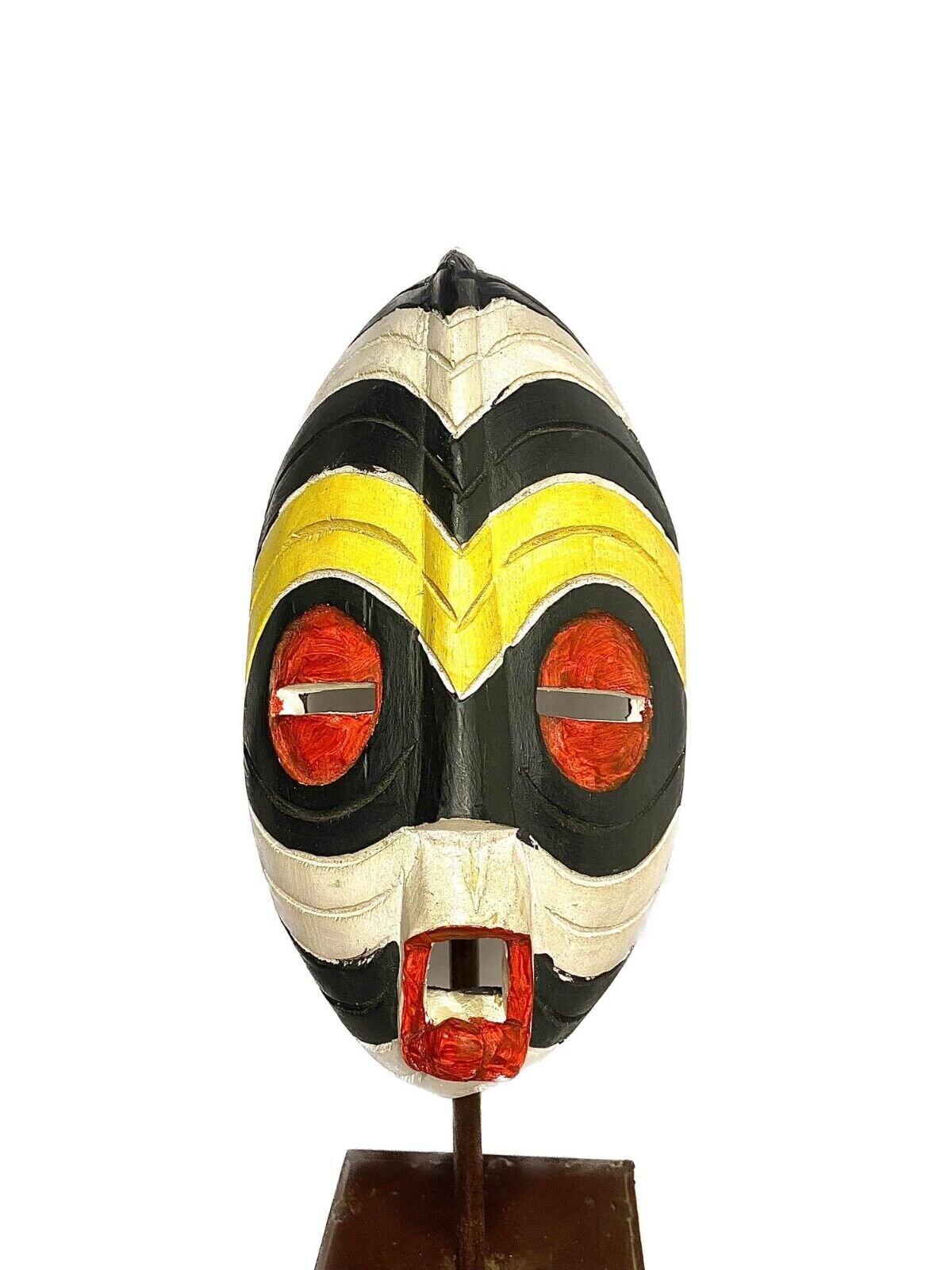wall african mask Traditional education Protection Hand Carved Wood Mask Sese Blue King -461