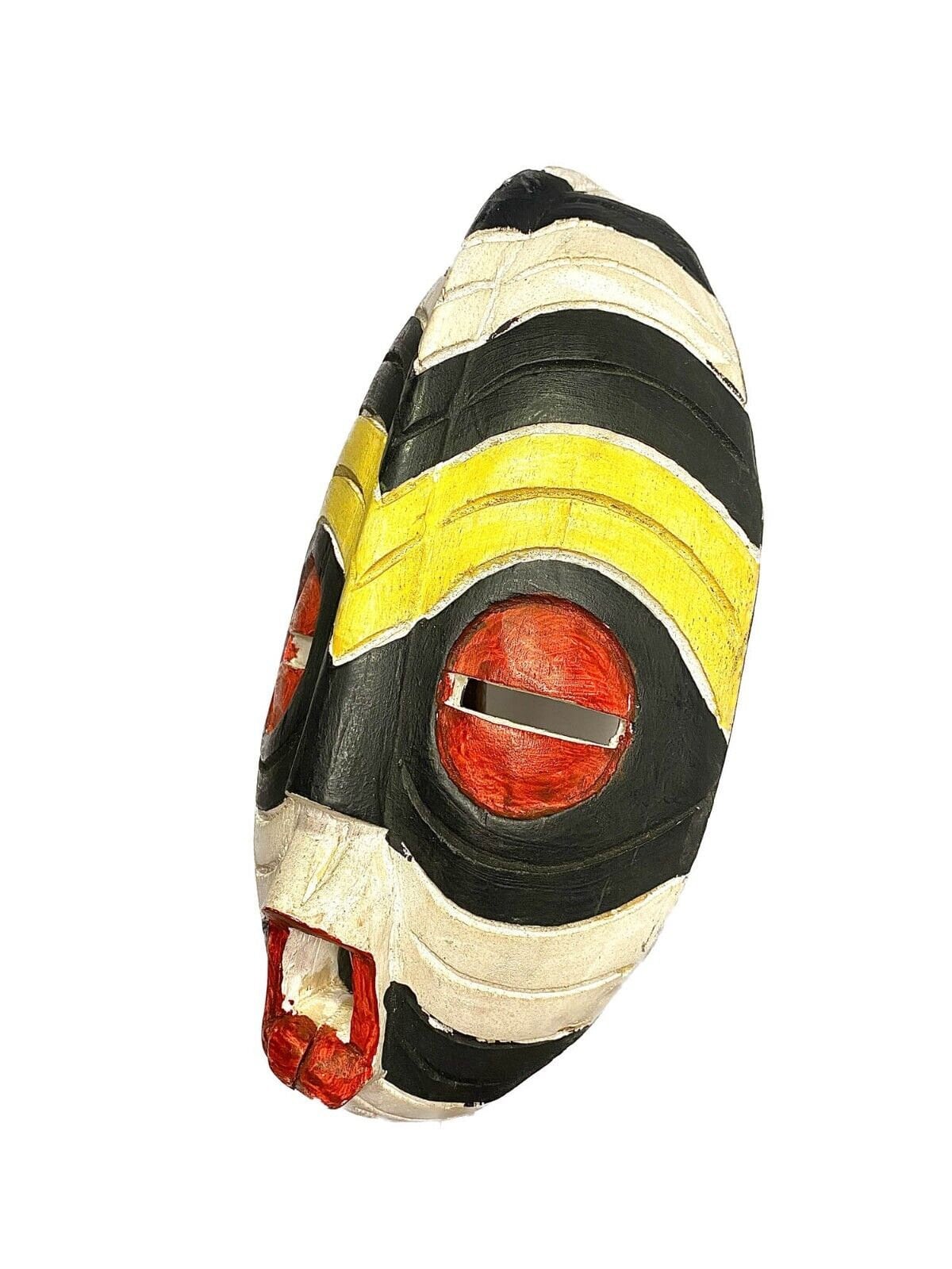 wall african mask Traditional education Protection Hand Carved Wood Mask Sese Blue King -461