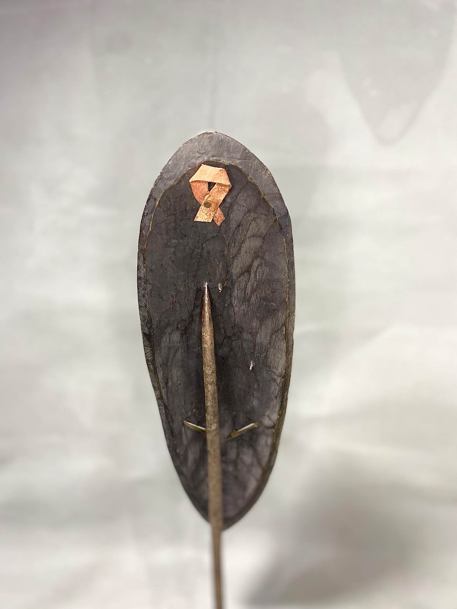 antique wall african mask Traditional vintage education Décor Wood Mask in a Dark Palette- 542
