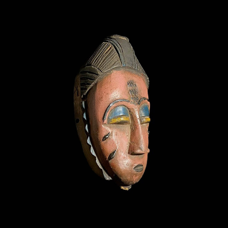 African Tribal Face Mask Wood Baule Tribal Mask Handmade Mask Primitive Art-7516