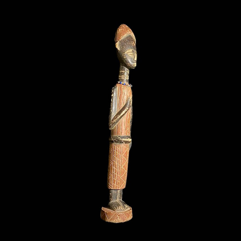 Standing Female Figure Akan-speaking People, Ghana Wood Ghana Clan Figurine-7529
