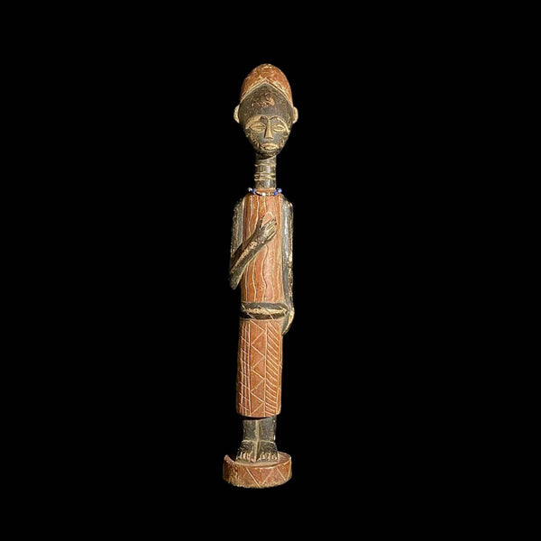Standing Female Figure Akan-speaking People, Ghana Wood Ghana Clan Figurine-7529
