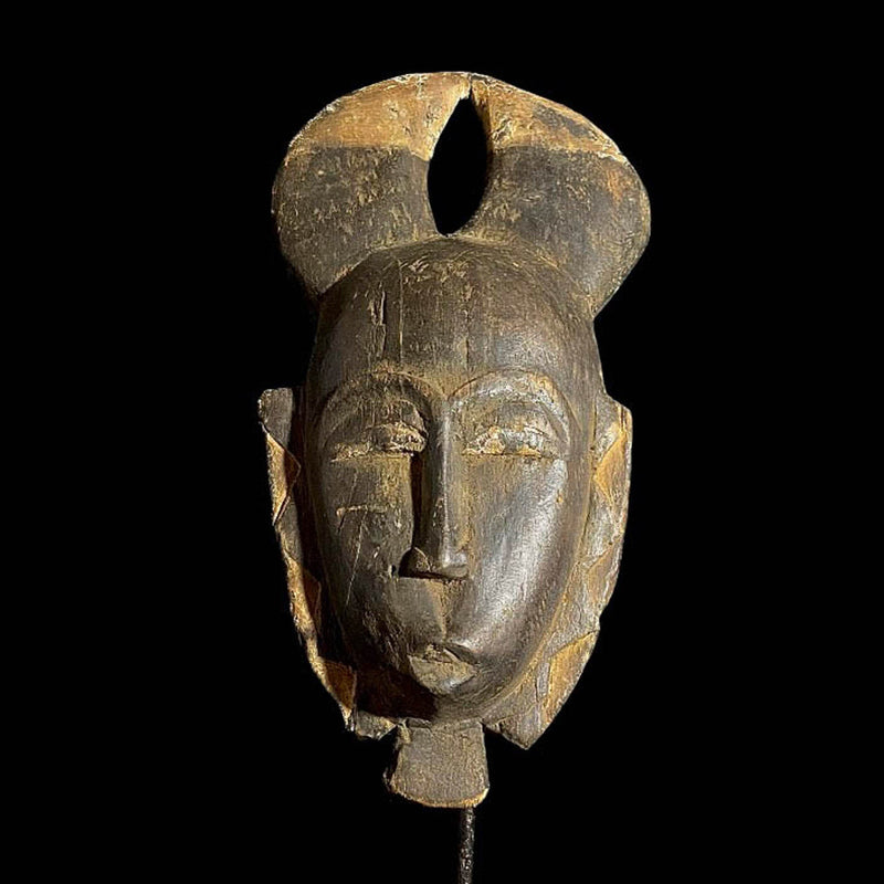 African mask African Tribal Face Mask Wood Hand Carved Vintage Wall Hanging Guro Mask-7598