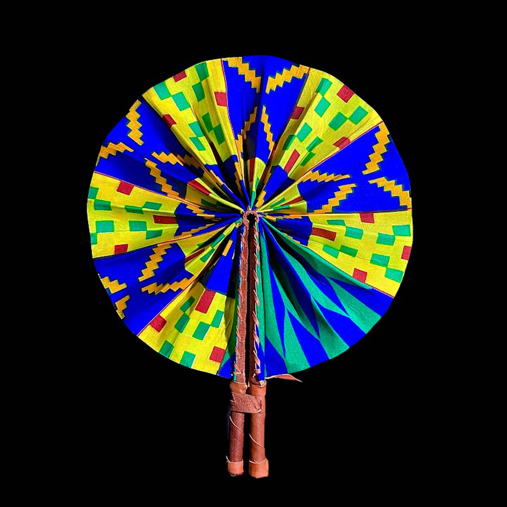 3 African Kente Hand Fan Foldable Kente Hand Fan Primitive Art Collectibles-7665