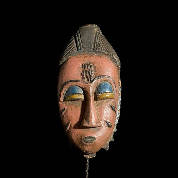 African Tribal Face Mask Wood Baule Tribal Mask Handmade Mask Primitive Art-7516