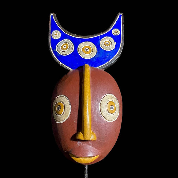 African mask Fortune Hand Crafted Wood Mask Bobo Wall Hanging Primitive Art Collectible- 7761