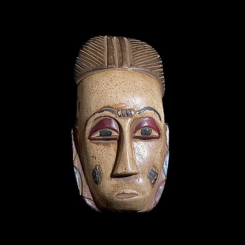 African Mask Hand Carved Wooden Wall Decor Tribe Vintage Guro Masks-8198