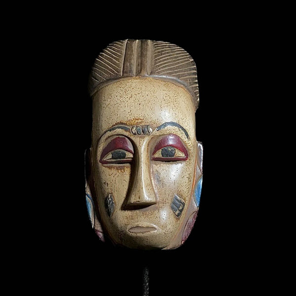 African Mask Hand Carved Wooden Wall Decor Tribe Vintage Guro Masks-8198
